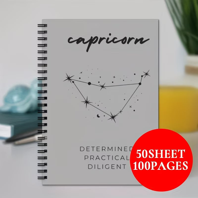 Capricorn Zodiac Spiral Notebook