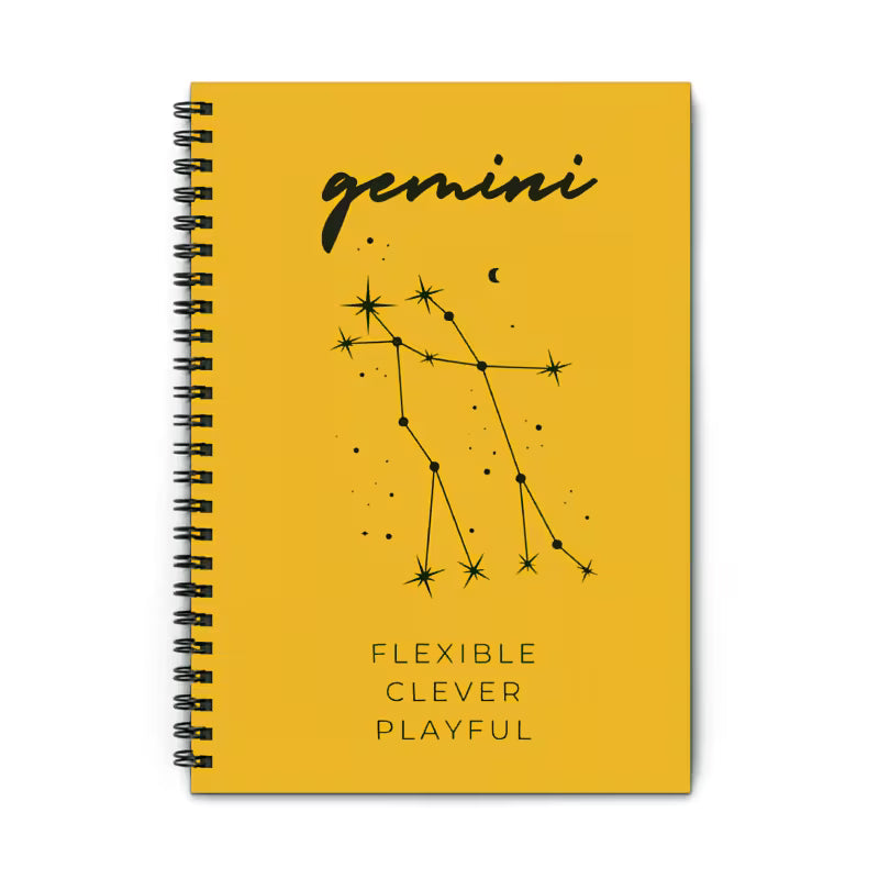 Gemini Zodiac Spiral Notebook