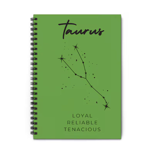 Taurus Zodiac Spiral Notebook