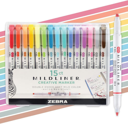 Zebra Mildliner Dual Tip Highlighters — Assorted Colors