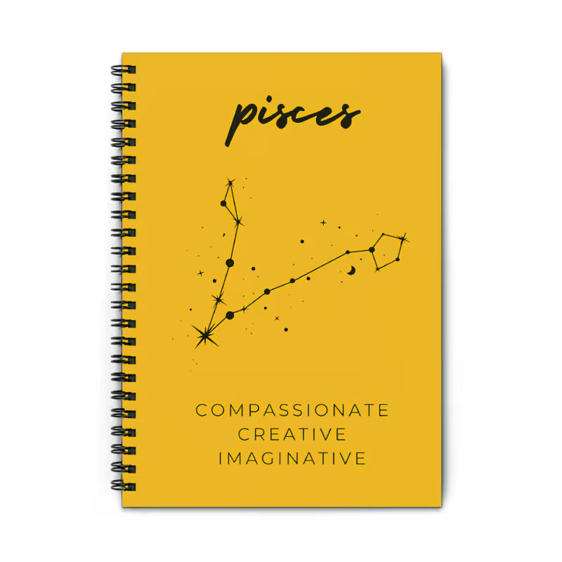 Pisces Zodiac Spiral Notebook