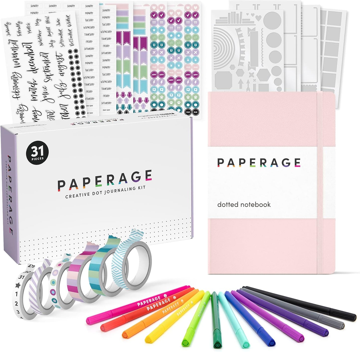 PAPERAGE Hardcover Journal Set with Fineliner Pens