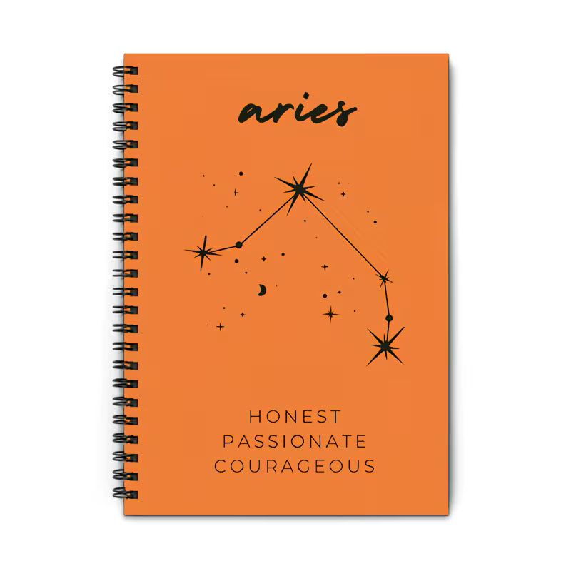 Aries Zodiac Spiral Notebook