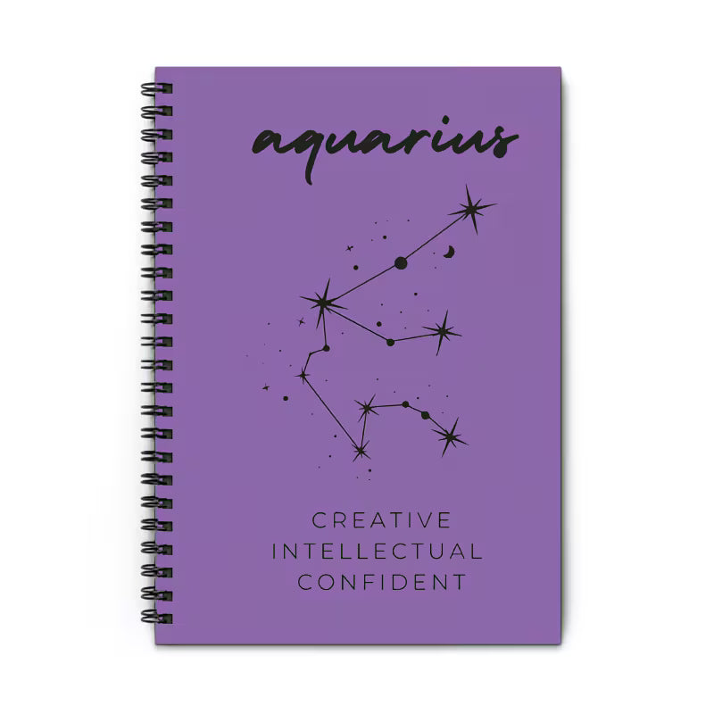 Aquarius Zodiac Spiral Notebook
